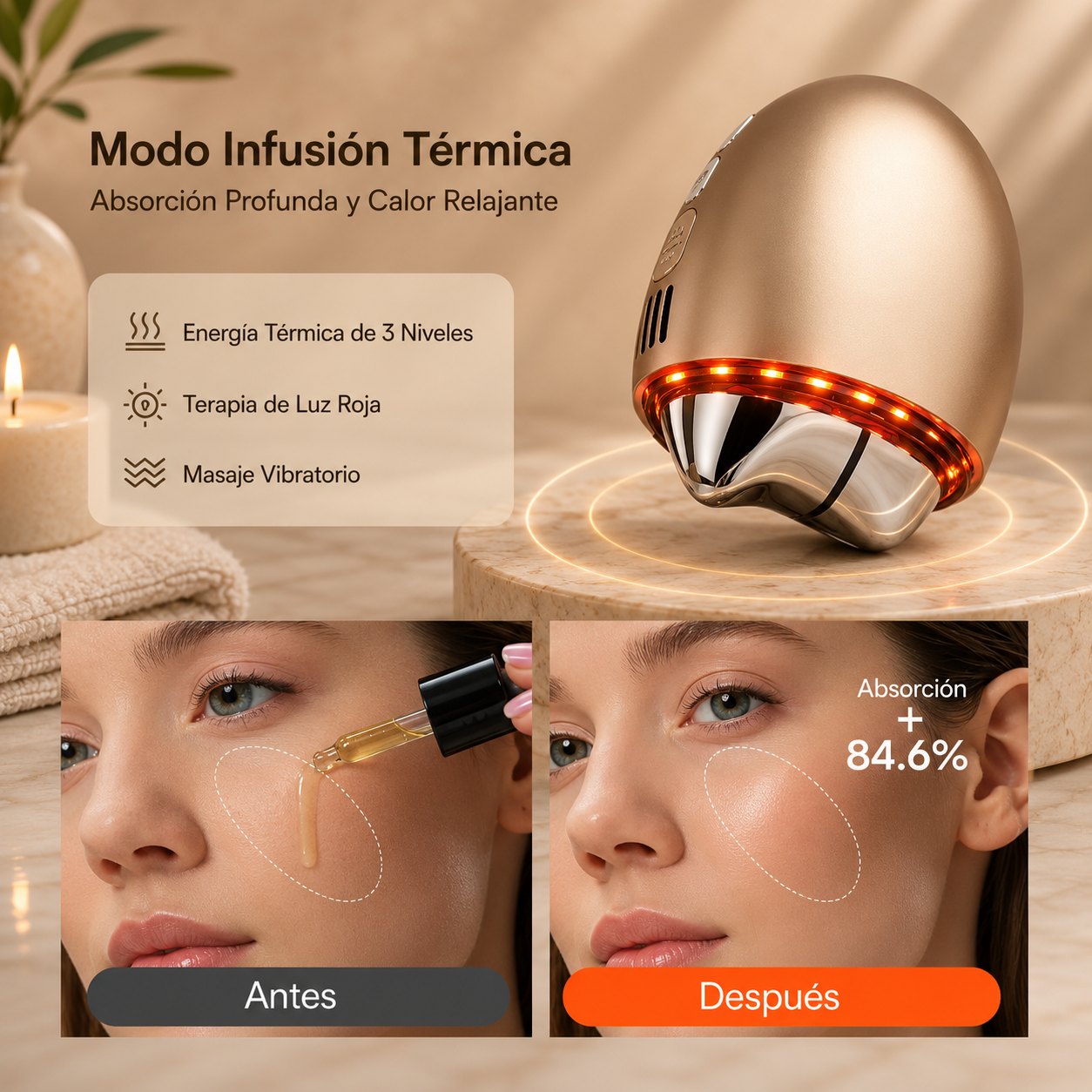 Lumi Gua Sha 7™ - Dispositivo Facial 7 en 1 · Microcorriente, LED y Crioterapia