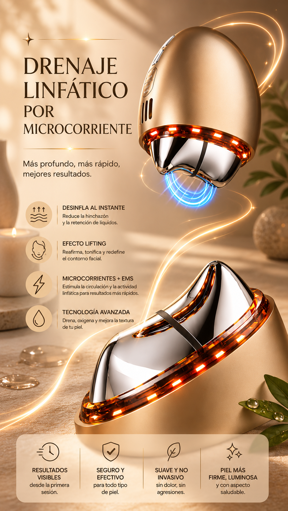 Lumi Gua Sha 7™ - Dispositivo Facial 7 en 1 · Microcorriente, LED y Crioterapia