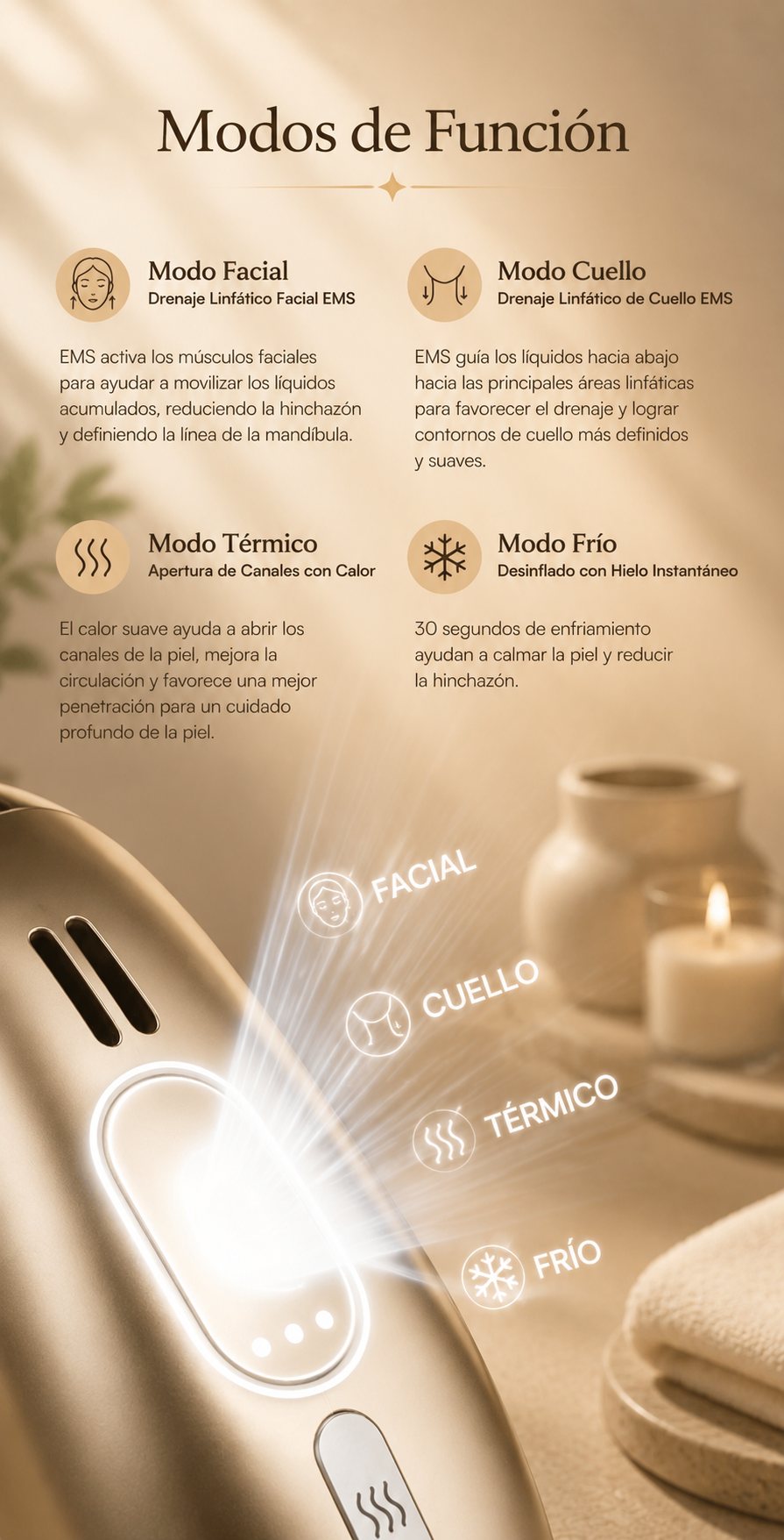 Lumi Gua Sha 7™ - Dispositivo Facial 7 en 1 · Microcorriente, LED y Crioterapia